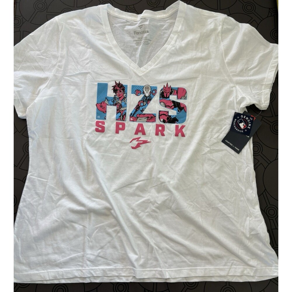 Spark Blizzard Overwatch League White T-shirt Fanatics Women's XXL V Neck HZS